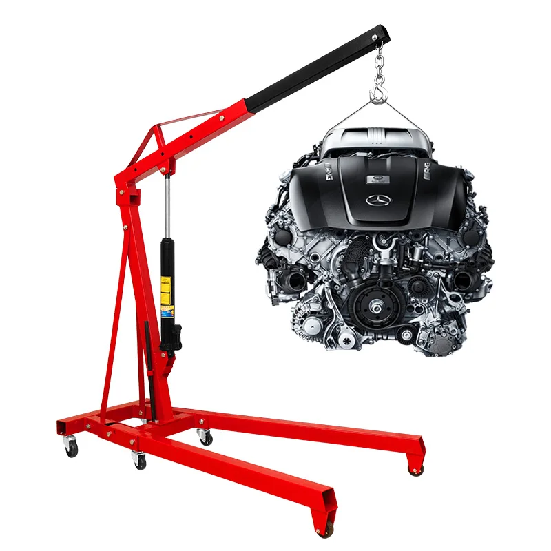 big red mini 1 ton 2 ton  foldable unfoldable engine lifter hoist  shop crane