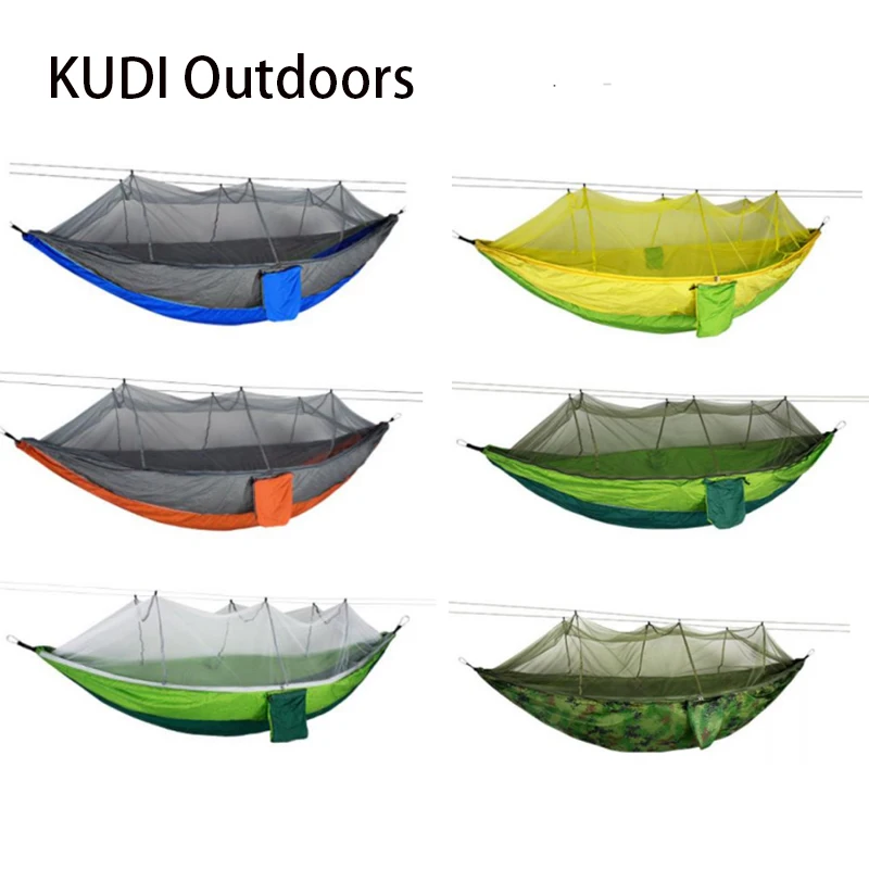Оптовая продажа 210T/70D Портативный парашют нейлон Кемпинг Москитная сетка гамак