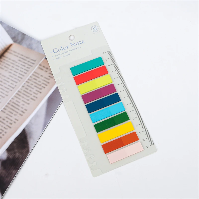 Fluorescent Pet Strip Arrow Memo Sticky Notes Repositionable Color Page Markers Books Index Tabs Annotation Tabs for School