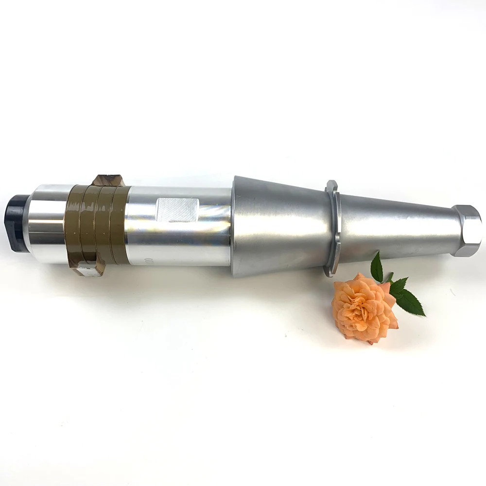 15khz 2600w Pzt 4/8  Ultrasonic Converter With Booster For Ultrasonic Plastic Pvc Fabric Welding Machine