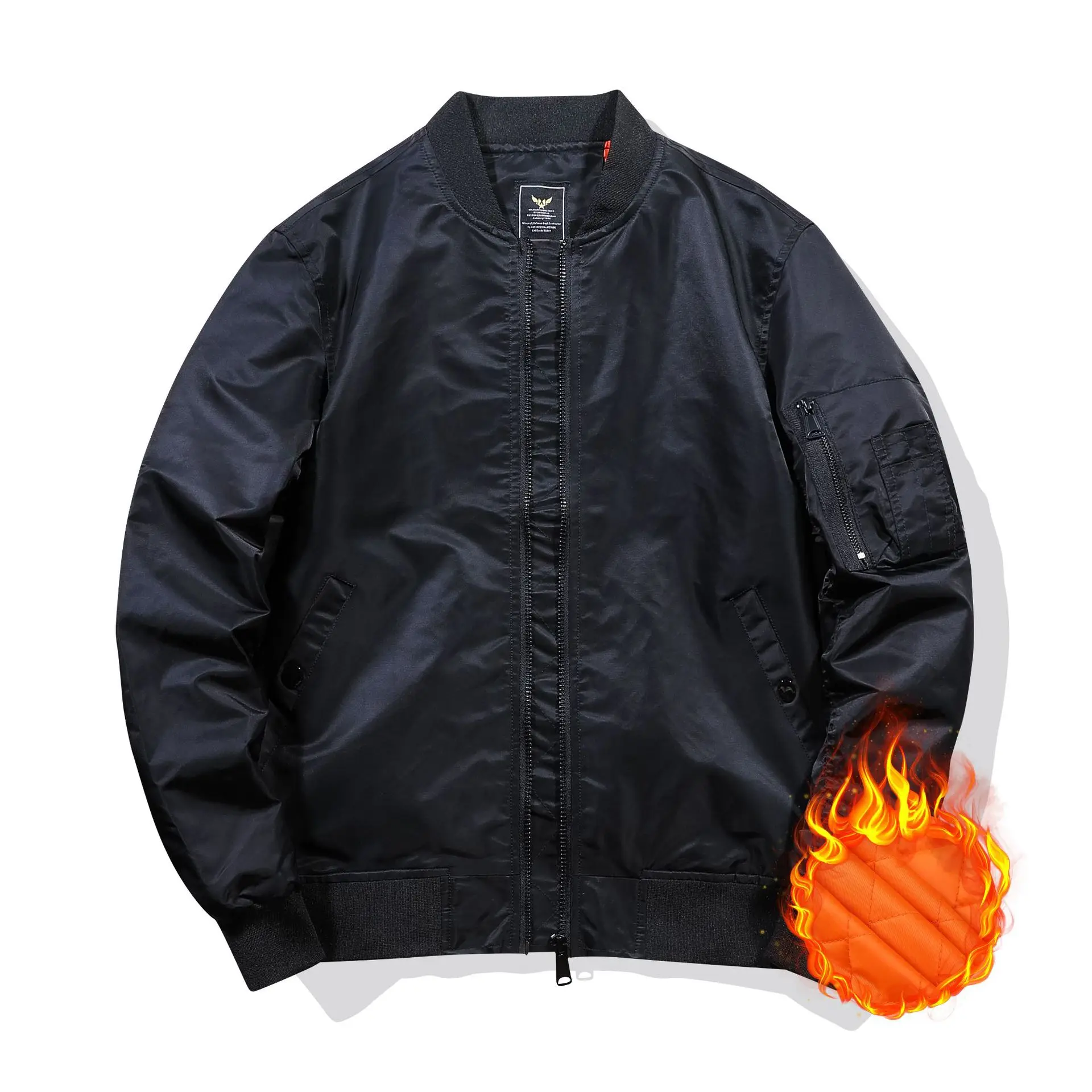 
casual stylish wholesale custom logo winter bomber windbreaker jacket men 