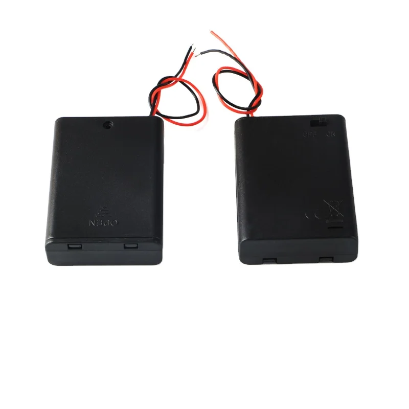 JIAOU Plastic black 4.5V 3 x AA battery  holder with cover