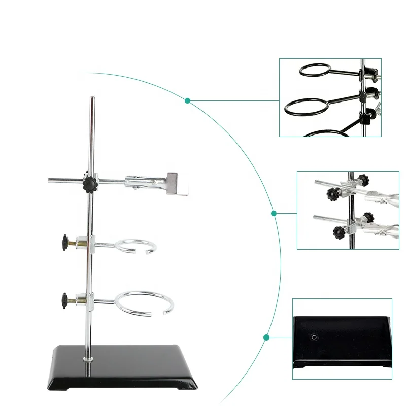 laboratory ring 30cm retort iron stand with flask clamp clip