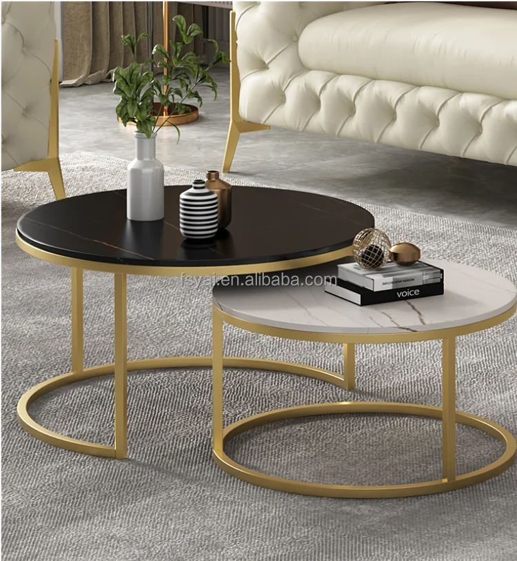 Cheap price popular round modern living room furniture coffee table set of 3 coffee table design
