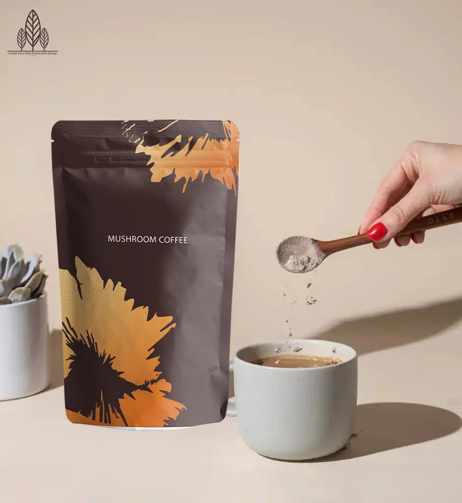 Private Label Ganoderma Mushroom Coffee Instant Detoxifies Body Instant Reishi Coffee Immune System Booster RYZE Coffee Powder