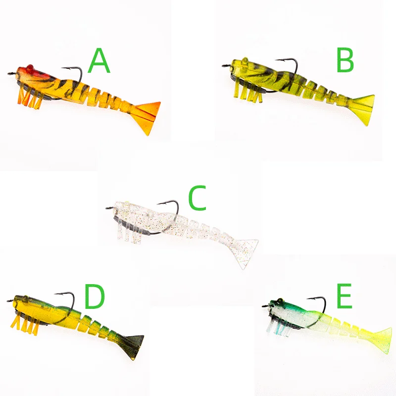 New OEM  9cm/8.5g Luminous Shrimp Silicon Soft Artificial Bait With Hook Swivels Anzois Para Pesca Sabiki Rigs Fishing lure bait