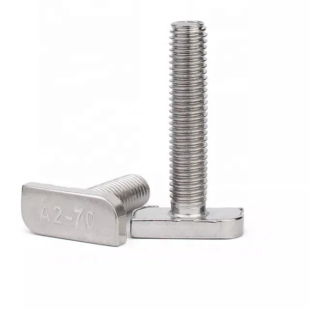 Universal standard / customization T head bolt, T slot bolt, square head bolt used for Aluminium profile or solar mounting