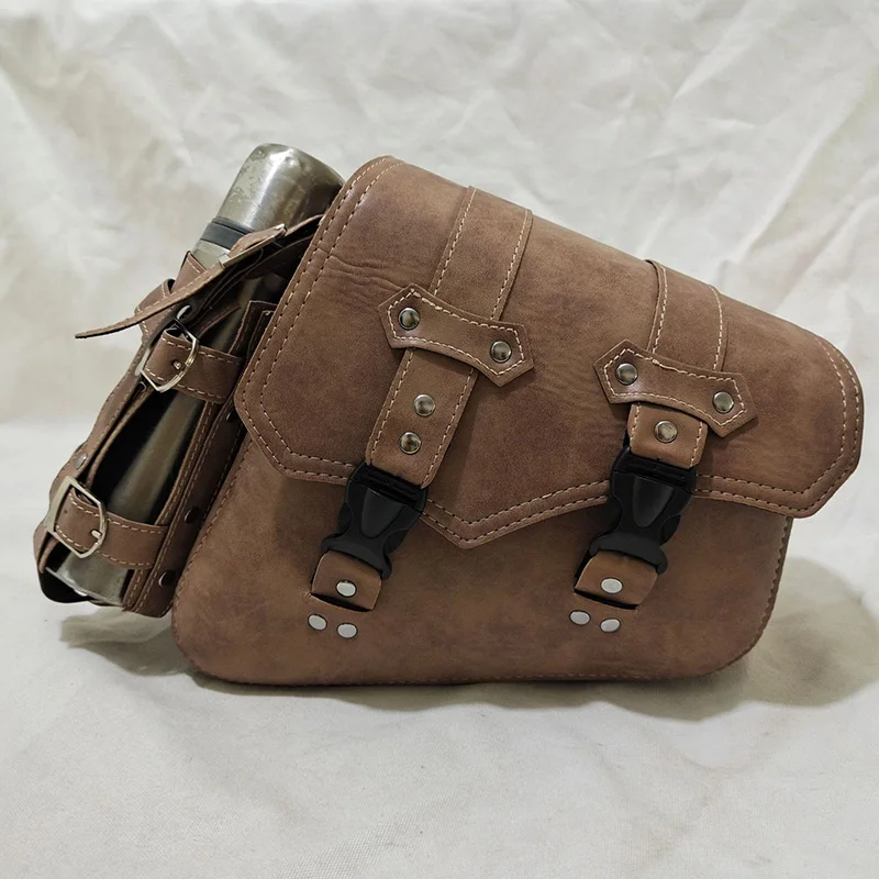 Vintage Saddlebags For Motorcycle Universal PU Waterproof Saddle bags for Scooter Honda Suzuki Yamaha Street Sportster