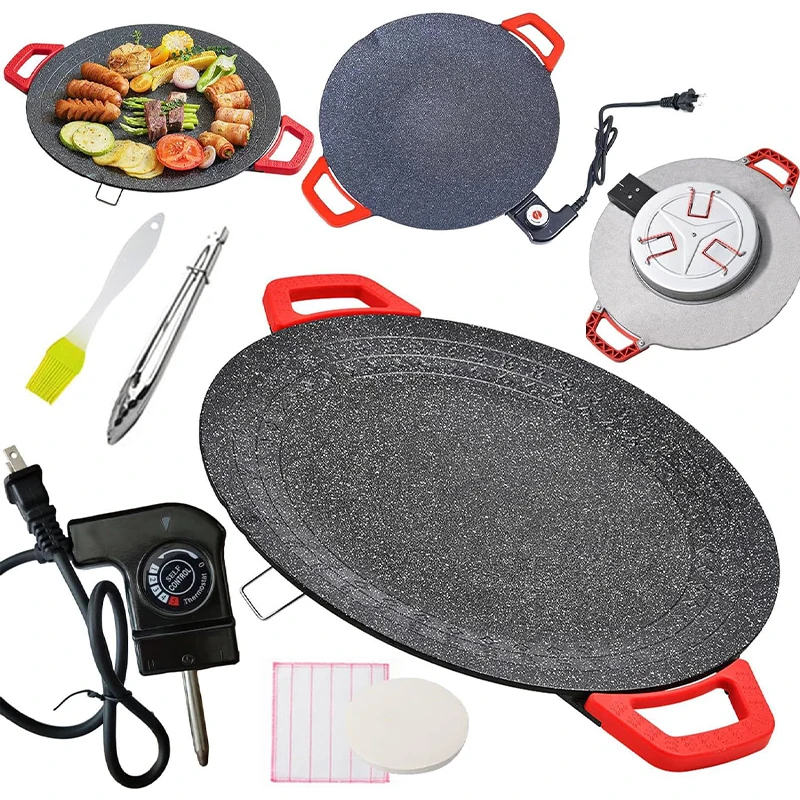 Korean Household Electric Ovens Smokeless Nonstick Barbecue Machine Electric Hotplate Grilled Meat Pan Aluminum Electric Forno