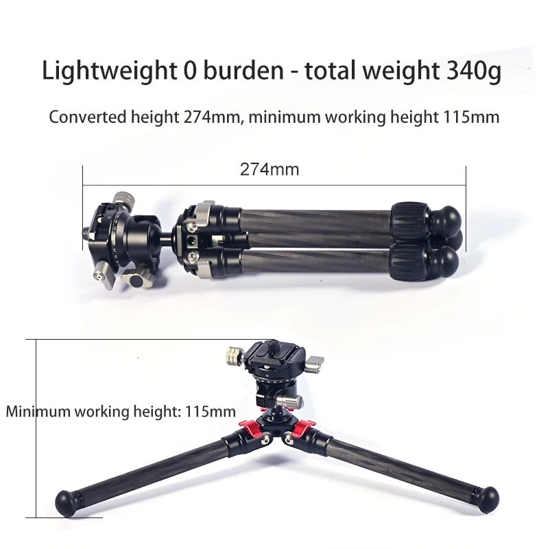 Aluminum Camera Tripod Monopod, Compact Travel Tripod with 360 Panorama Ball Head, Professional Tripod for DSLR Video Camcorder