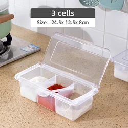 Plastic Spice Jar Organizer Kitchen Storage Boxes Set with  Spoon
