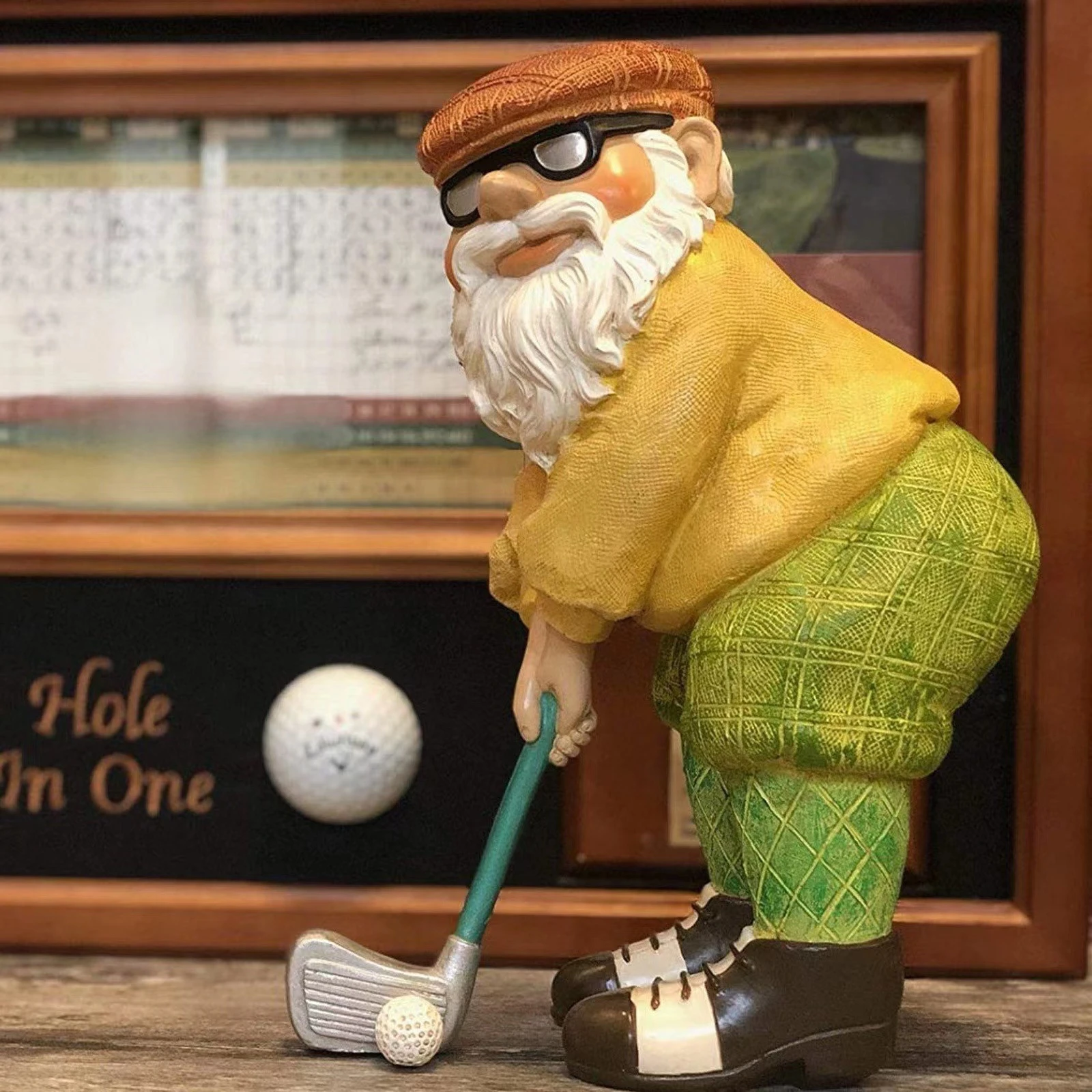 Outdoor Ornament Funny Gnome Statue Resin Golf Gnome Sculpture Dwarf Art Statues Home Decoration Gift