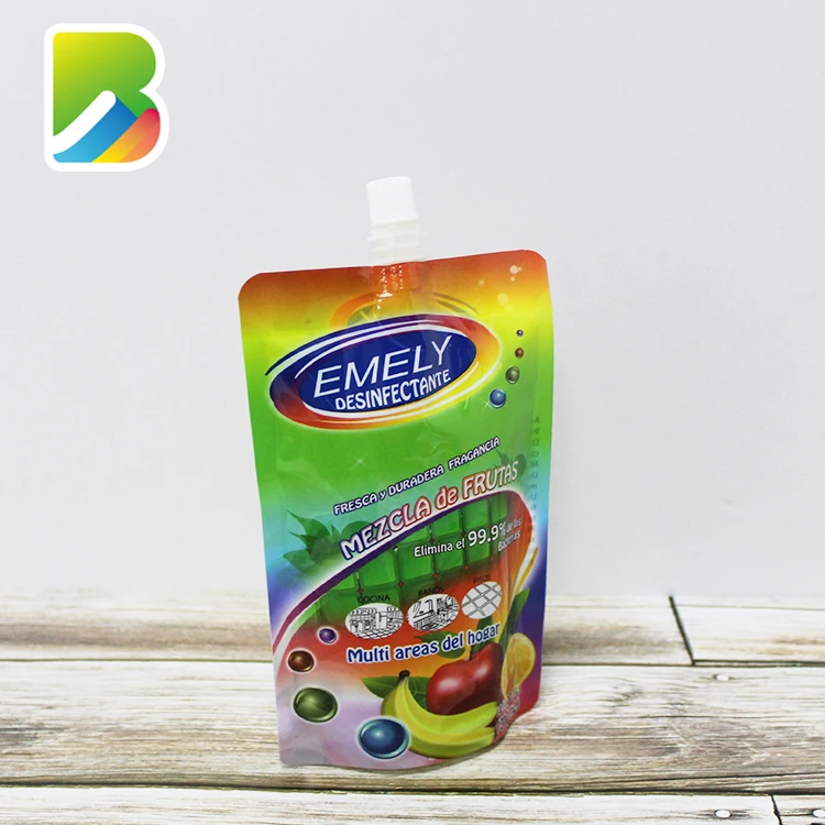 Food Grade Stand Up Fruit Drink Juice Baby Nozzle Bag Flexible Pouches Fluid Packaging Foil Foldable Spout Pouch