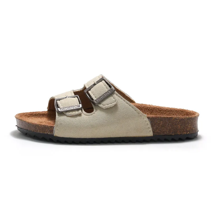 Customize Open Toe Flat Summer Children Sandals Boys Girls Cork Kids Slippers