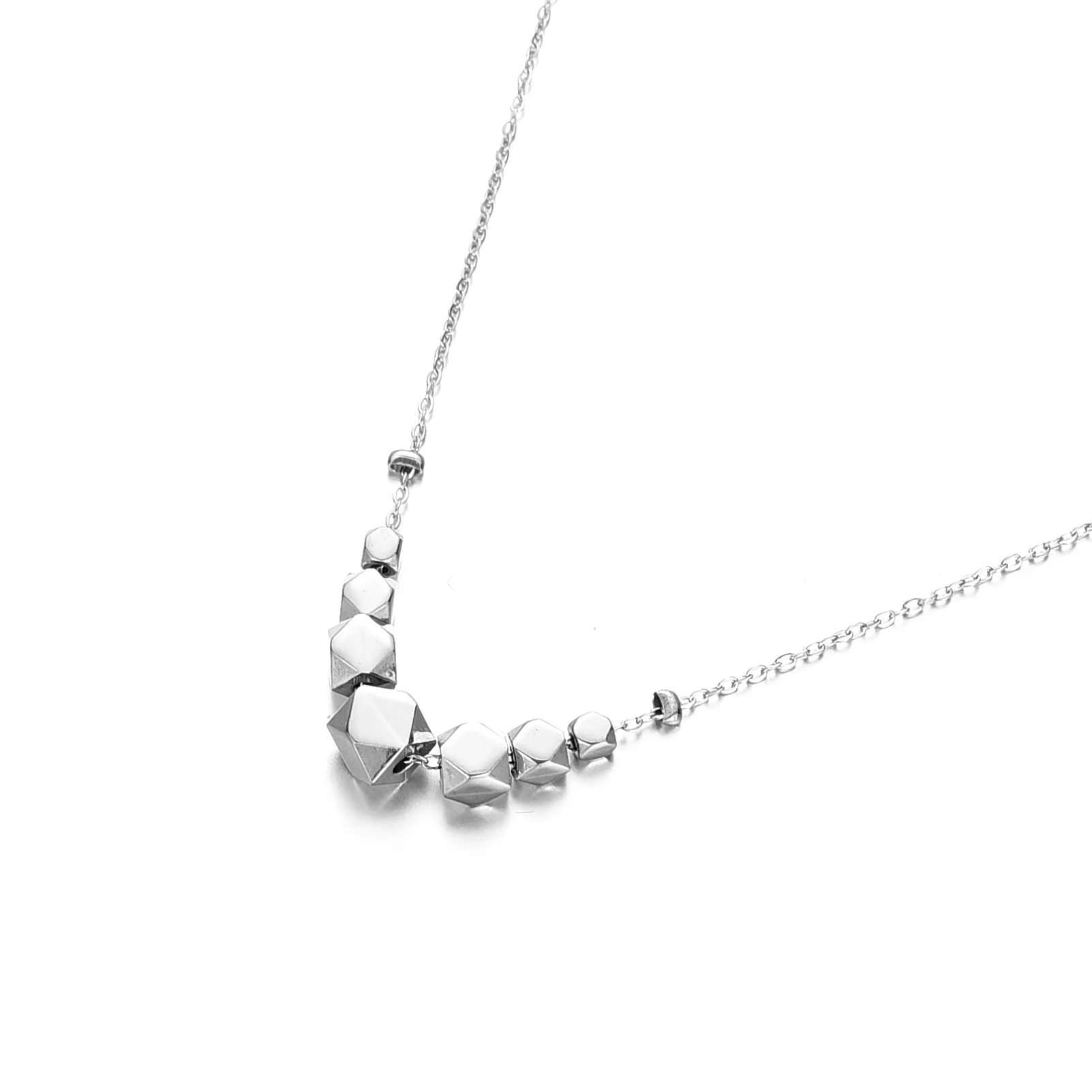 Yiwu Aceon Velle Stainless Steel Carved Faced Slider Spacer DIY Handmade Unique Multi Geometric Bead Necklace