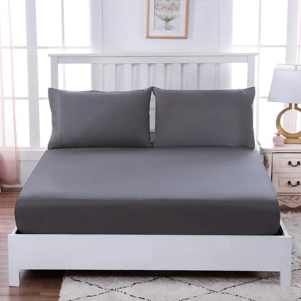 Luxury cooling bamboo fabric cotton bulk bed Sheets nature softer than silk bedding bed cover sheet Set