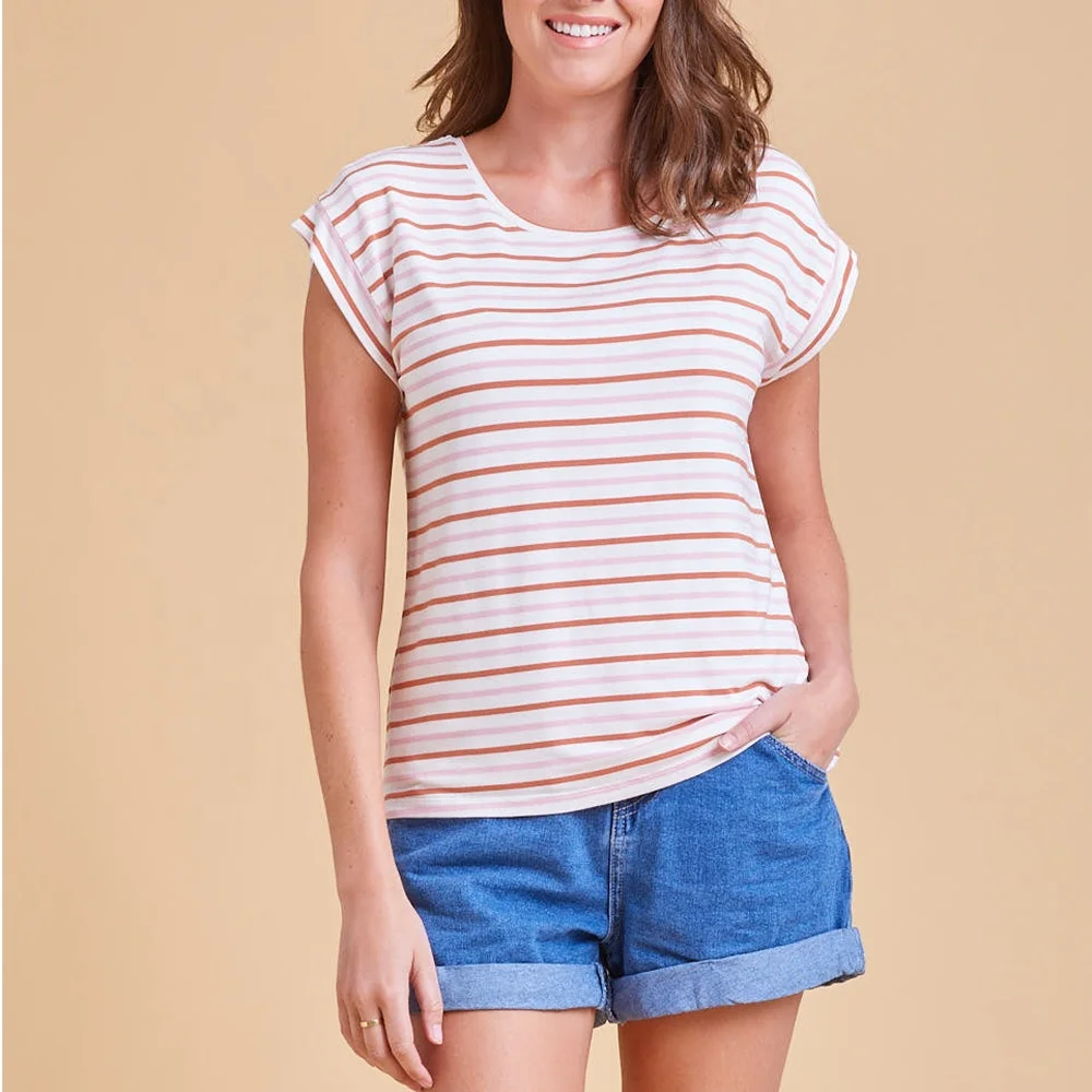 Maternity Tops Micro Modal fabric NURSING POCKET T-SHIRT with Hidden zipper