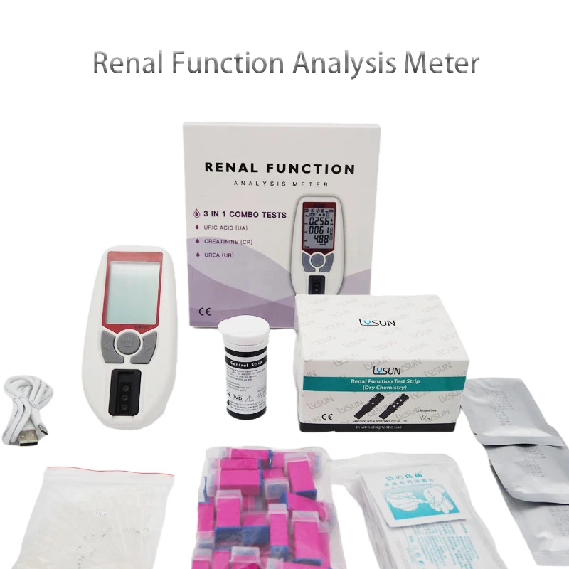 3 in 1 Renal Function Analysis analyzer Meter tests Uric Acid UA CR UR Quick Check Strips