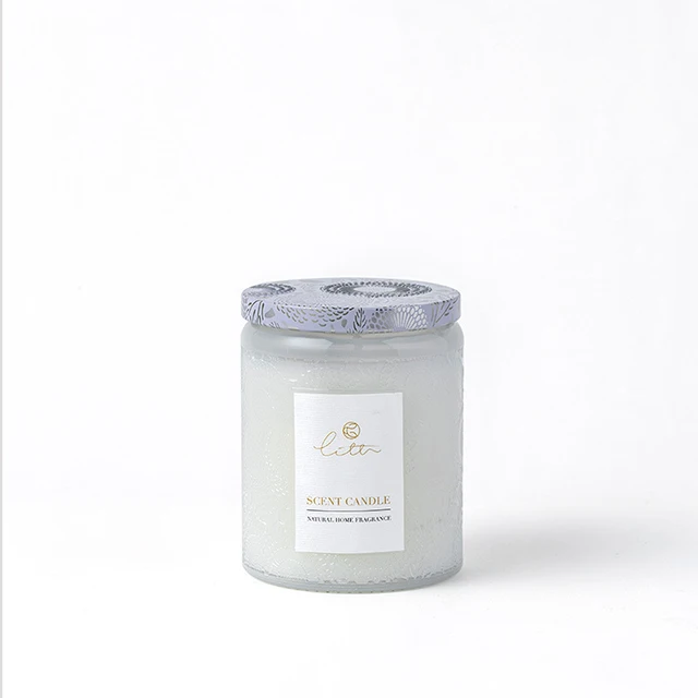 Trendy 7*7*9cm Clear Glass Dome Cover Beeswax Purple Wine Romantic Luxury Set Bougie Parfumee in Tins