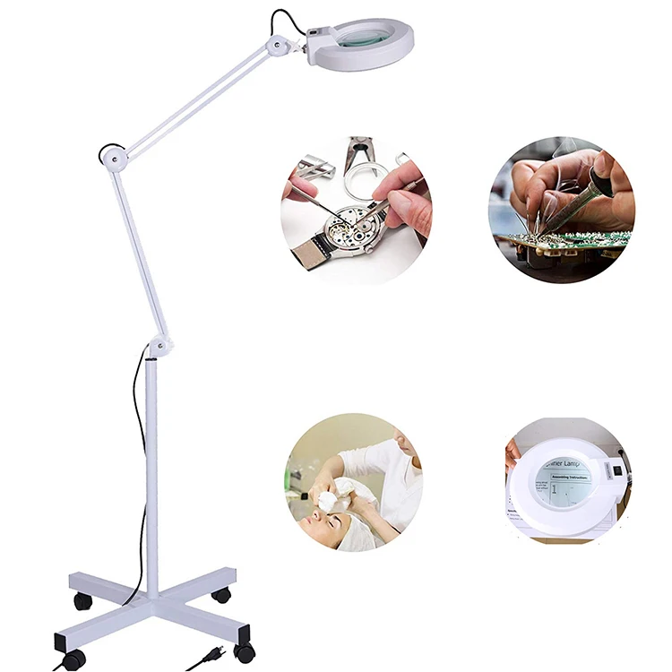 New magnifier glass lens led lamp magnifier desktop led cosmetic magnifying lamp