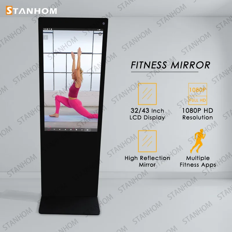 STANHOM Floor Standing Large Gym Workout Android Smart Fitness Mirror