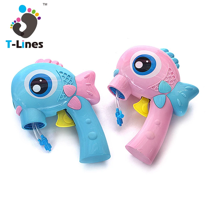 Outdoor toy inertial handheld cartoon big eye fish bubble gun