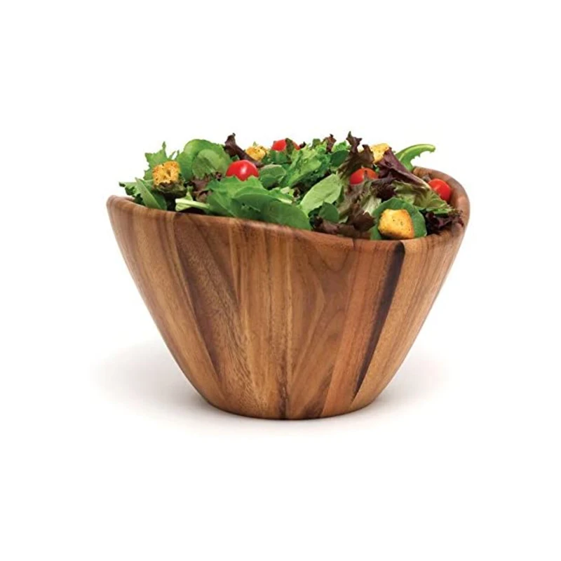 Wholesale  customized 100% 	 acacia wooden salad serving bowl for Fruits or Salads