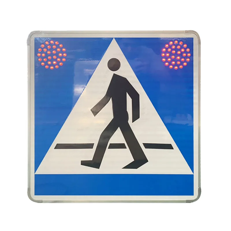 2022 Best price solar traffic road and safety signs active luminous LED flashing traffic pedestrian sign