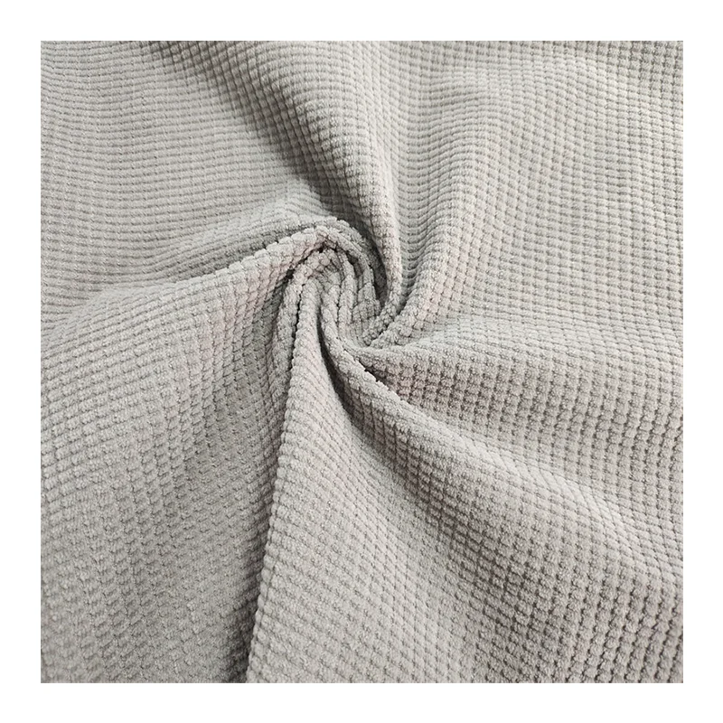 High quality gray Knitted warp knitted 287GSM 100% polyester fabric  for clothing