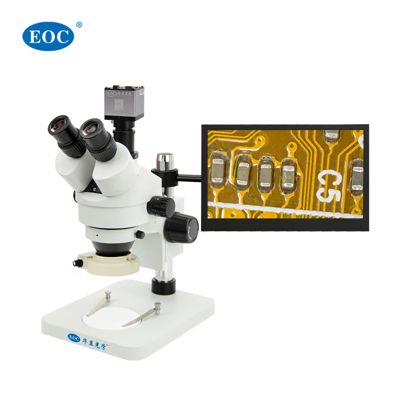 EOC trinocular soptop microscopes zoom 7X to 45x stereo microscopio relife stereo digital microscope with digital camera