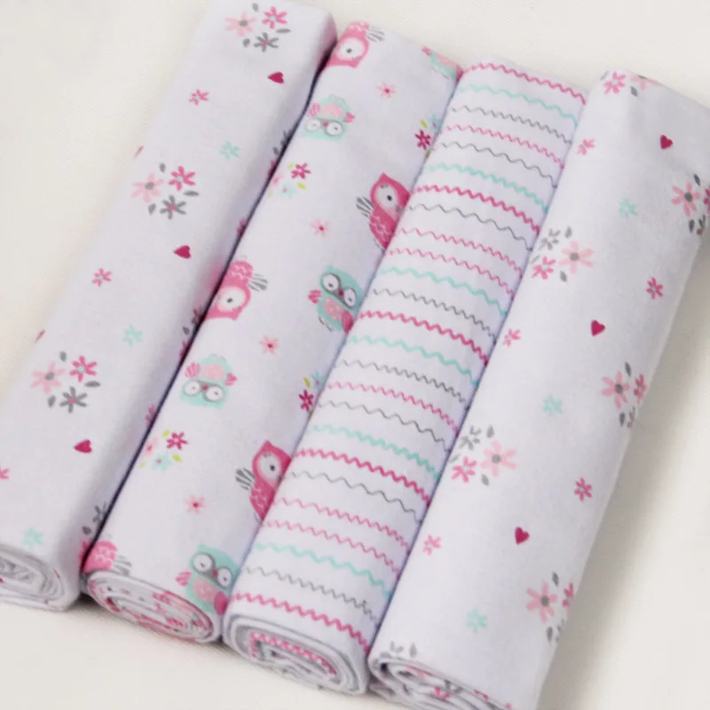 cotton flannel Baby Swaddle Blanket Unisex Swaddle Wrap 4pcs/set newborn Receiving Blanket set
