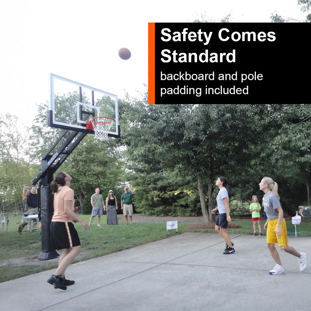 Outdoor Portable Basketball Stand 7.5-10ft Adjust Basketball Hoop Goal with 54Inch Backboard Basketball Rim Net