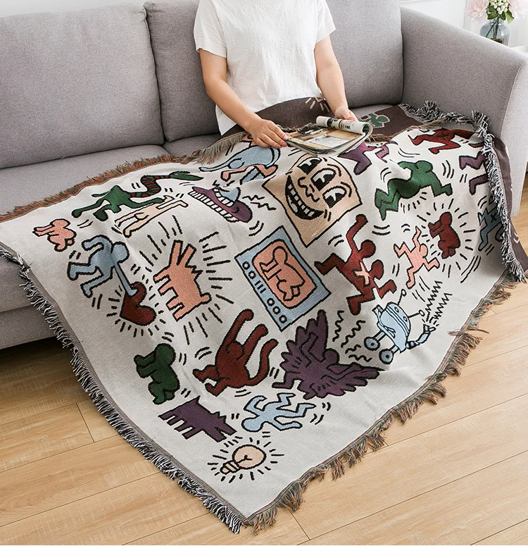 Nordic sofa cover cloth sofa cover towel graffiti master single sofa blanket decorative tapestry leisure blanket