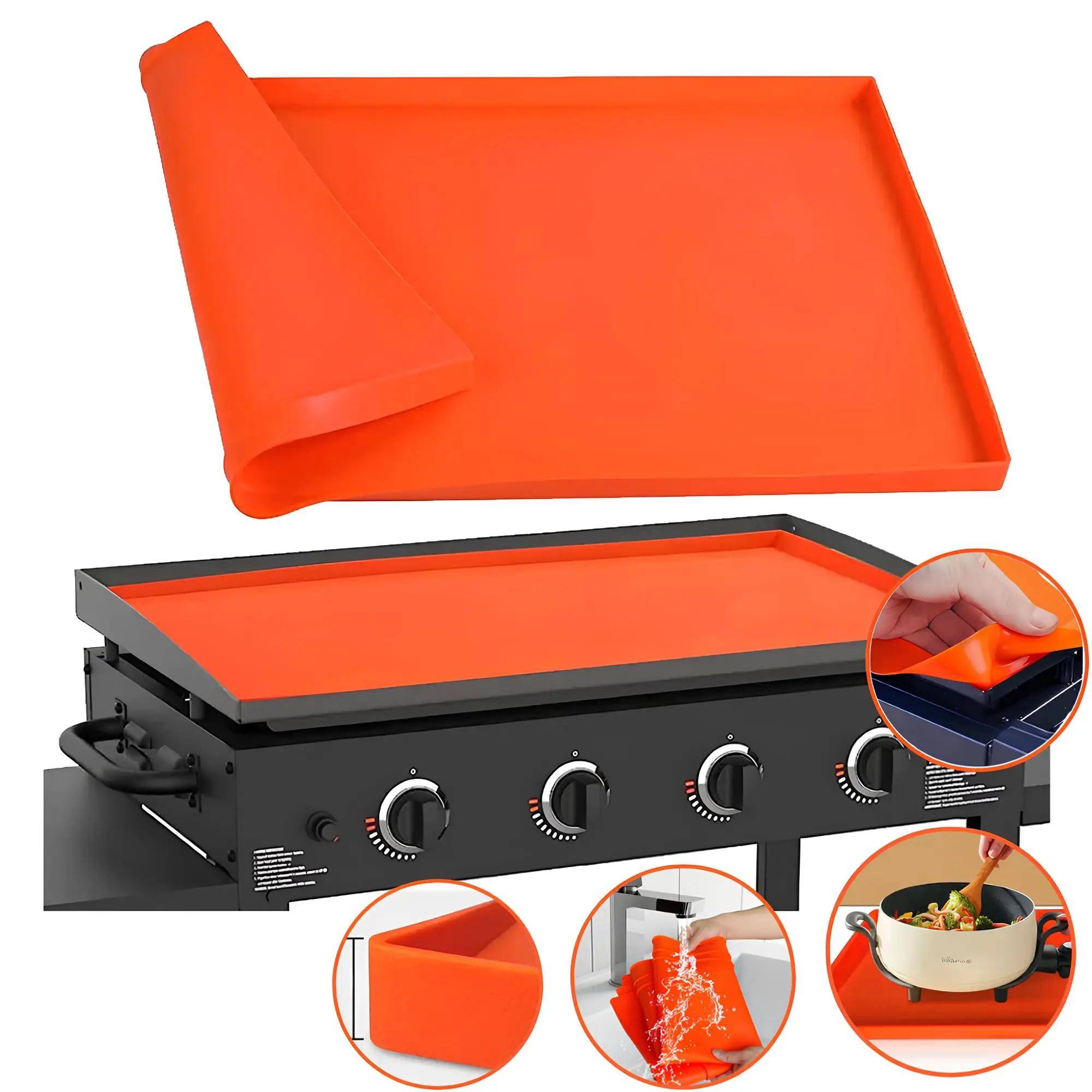 BPA Free Silicone Griddle Mat Silicone Cooking Mat Barbecue Outdoor Griddle Cover Pad For Griddle Outdoor