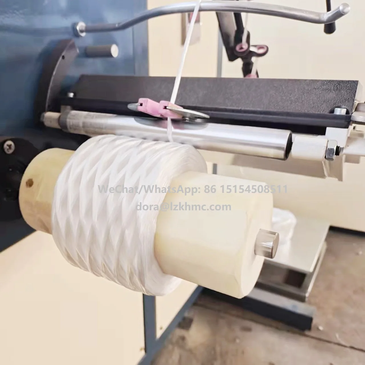 PP fibrillated tape thread rolling machinery raffia packing twine spool winder