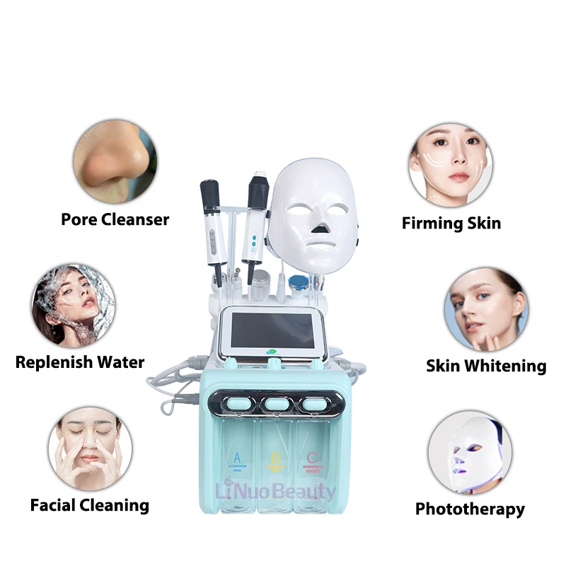 9 in1 Oxygen Jet Hydro Dermabrasion hydra dermabrasion  beauty machine  Peel Machine  H2O2 Oxygen Facial Machine