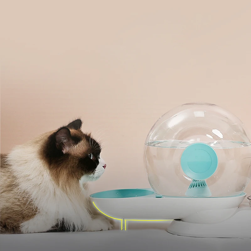 PetnessGo 2 in 1 Plastic Cat Food Water Bowl Cat Bowl Pet Snail Water Cat Dispenser