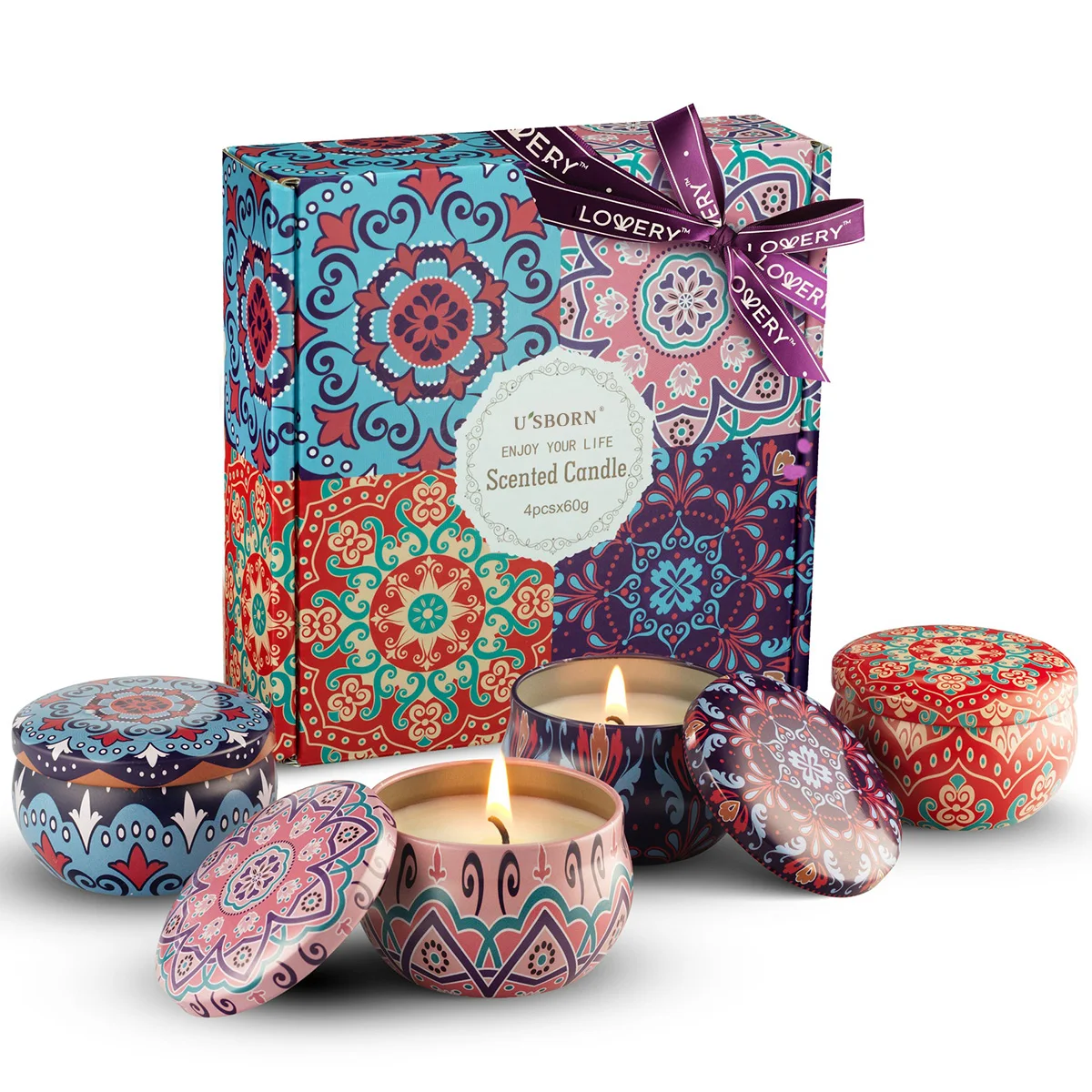 Elegant Customized Multi-Colored Scented Candle for Home Spa Evening Meditation Bedroom Ambiance for Christmas and Easter