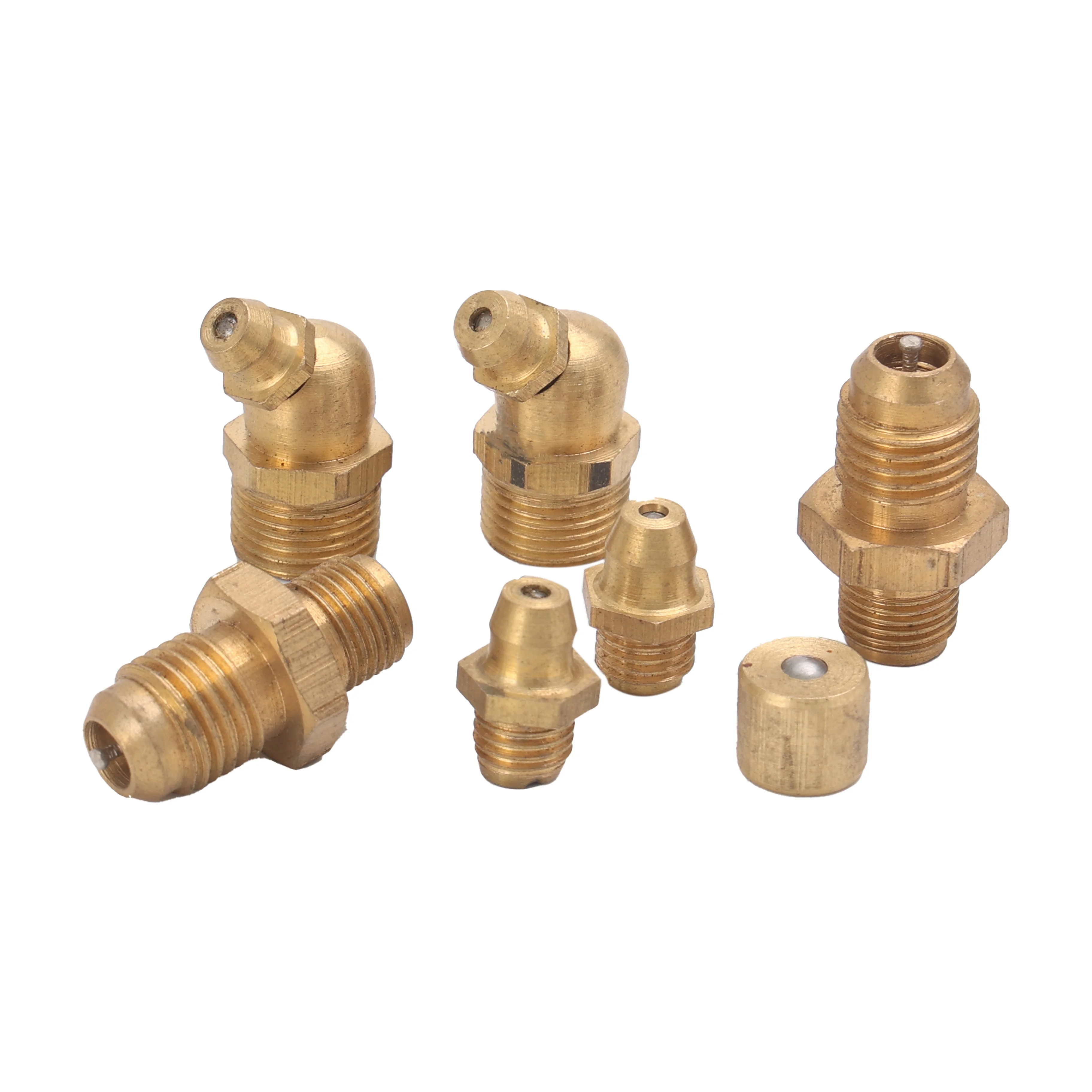 High Quality Brass Grease Nipple Oil Mouth Butter Gun Fittings 90 Degree Oil Lubricating Grease Fittings Nipple For Cars