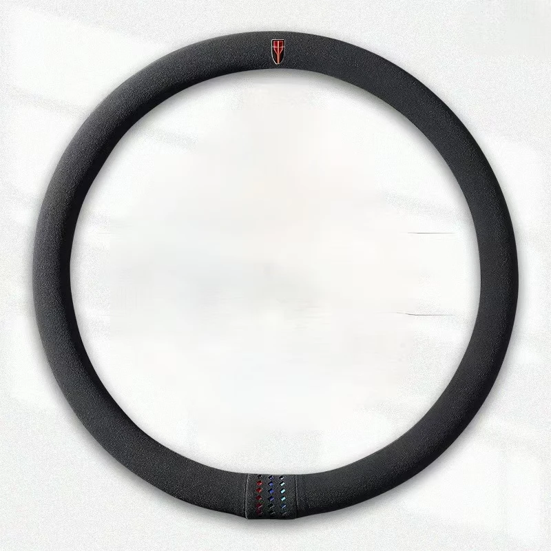 Black suede new design car steering wheel cover for BMW 37CM