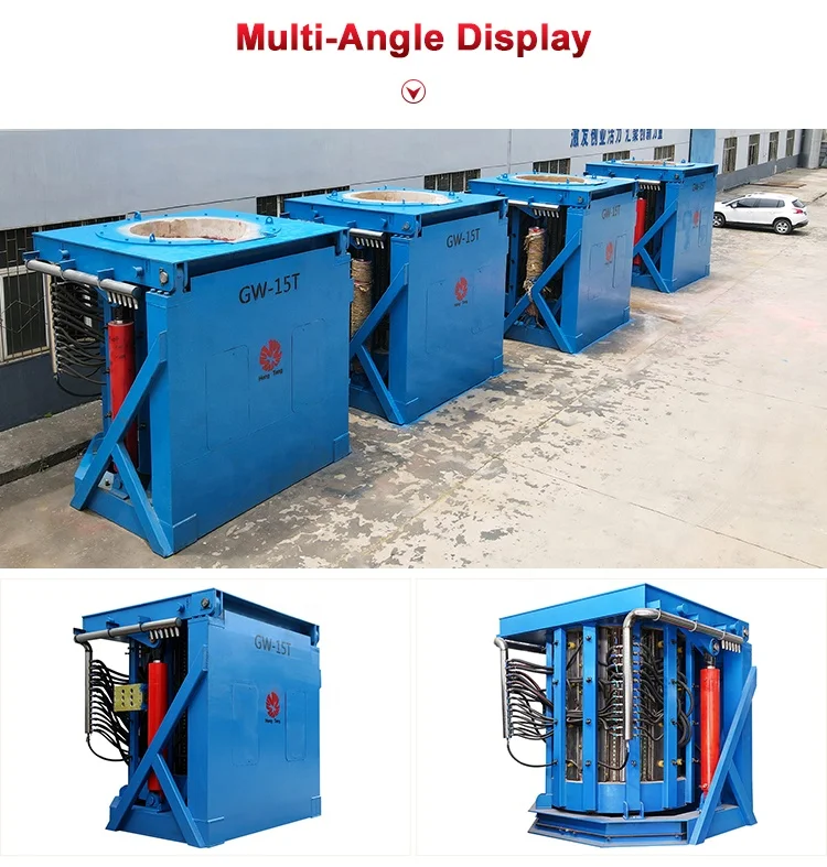 Hongteng 100kg 500kg 1T 2T 5t KGPS metal scrap melting steel copper iron aluminum Induction industrial Furnace for sale