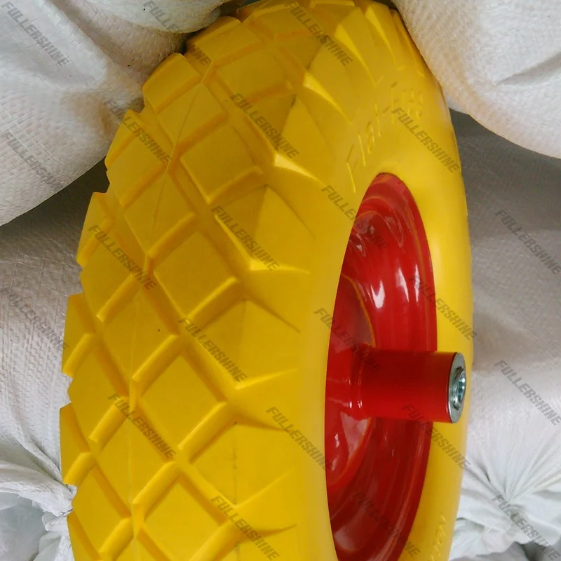 4.00-8 Metal Pneumatic Rubber Wheel For Wheelbarrow PU Foam Wheel