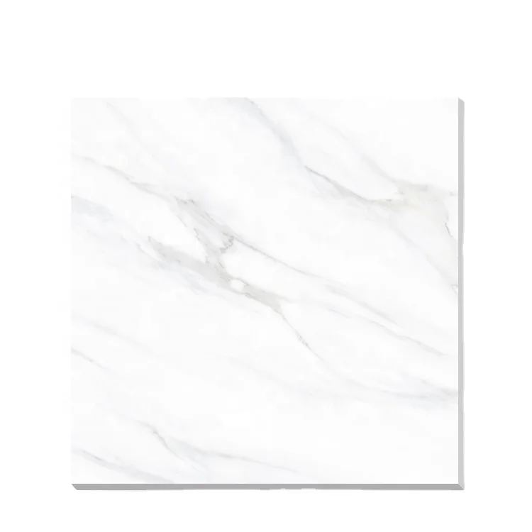 Hotel Indoor Lobby White Marble Tile 80x80 Marble Look White Carrara Glazed Floor Tile