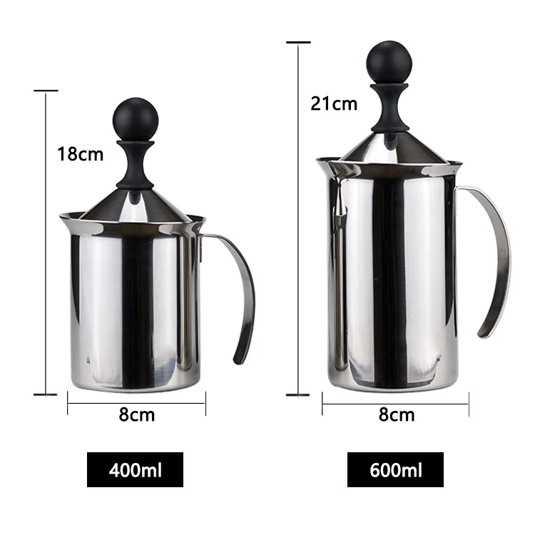 Modern Metal Cappuccino Latte Foamer Maker Frothing Milk Jug Set for Coffee Brewing