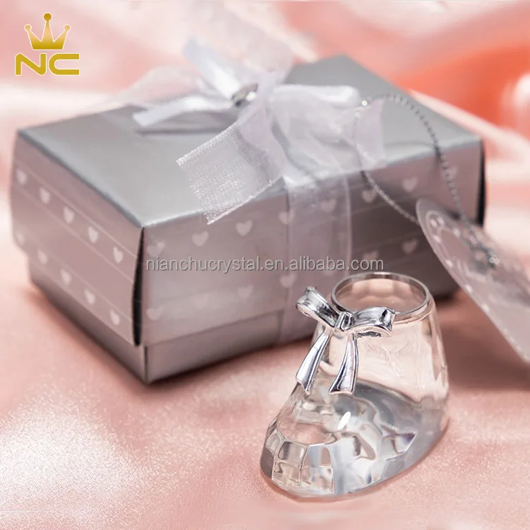 Clear Crystal Baby Shoes For Baptism Souvenir Favors Baby Shower Gifts For Guests
