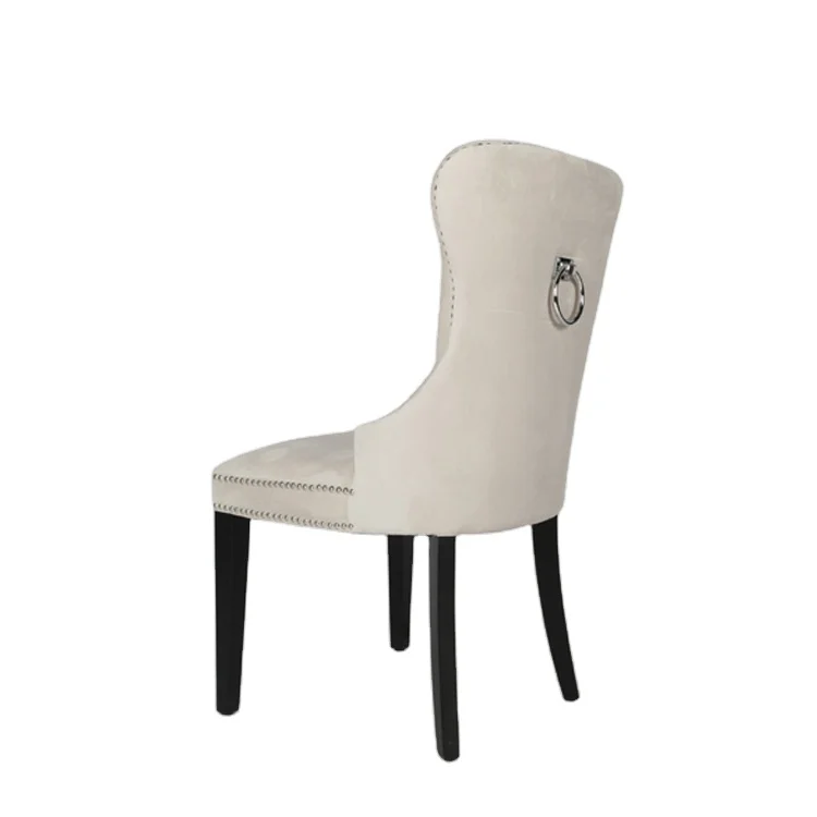 High Quality famous designers upholstered button wingback  fabric dining chair