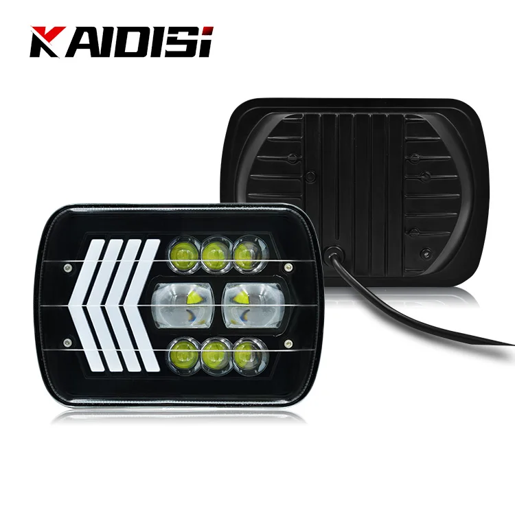80W 7 inch Square led headlight Hi/Lo Beam 7X6 5X7 Square Off Road Headlights for Jeep