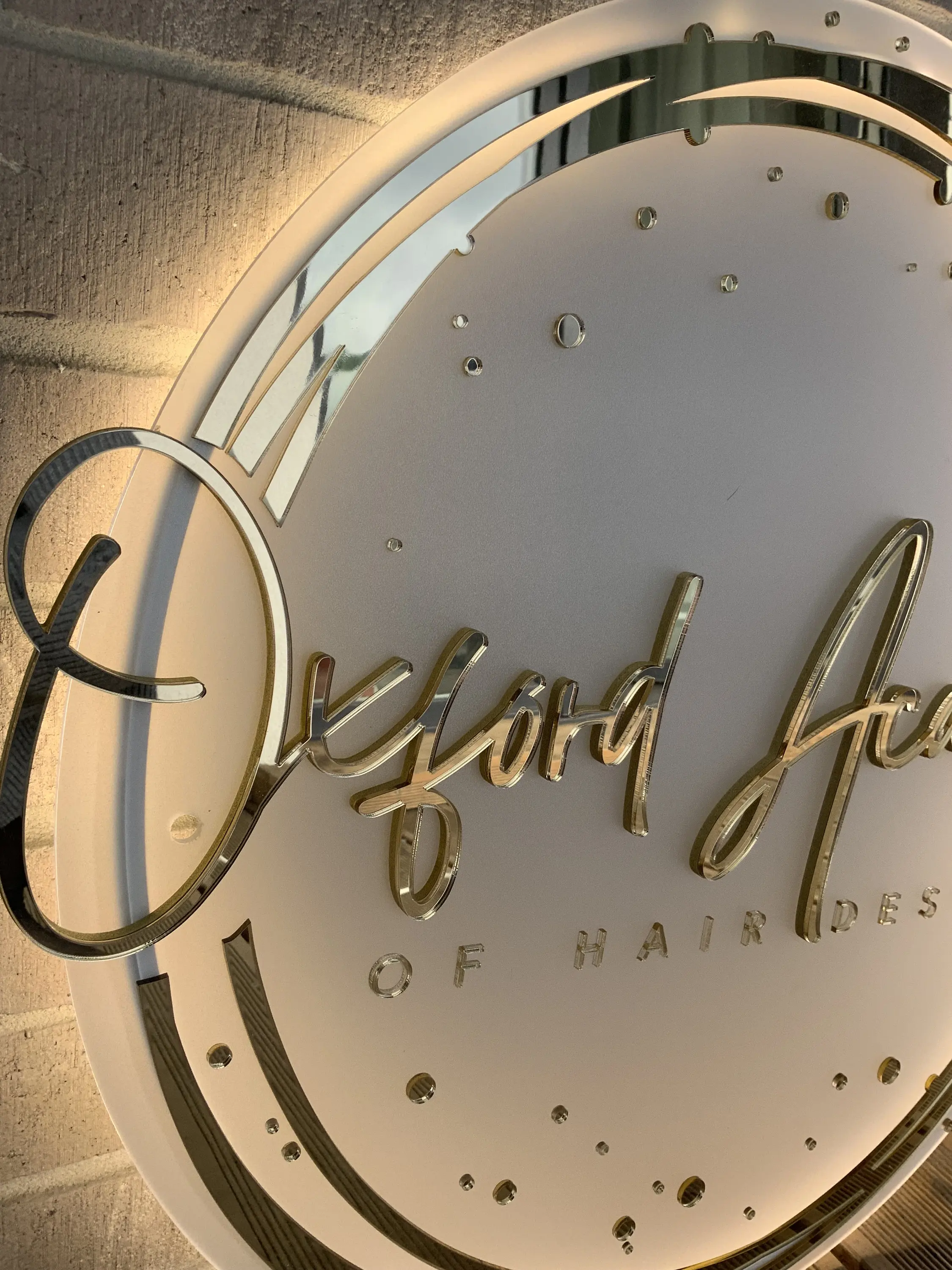 Acrylic Mirror Gold Custom Neon Sign Salon Business Store Sign Customized LED Shop Neon Sign Business