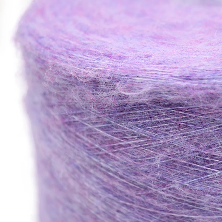 Kingeagle Hot Sale Customization Durable Recycled Purple Blended Multicolor Wool Brushed Yarn