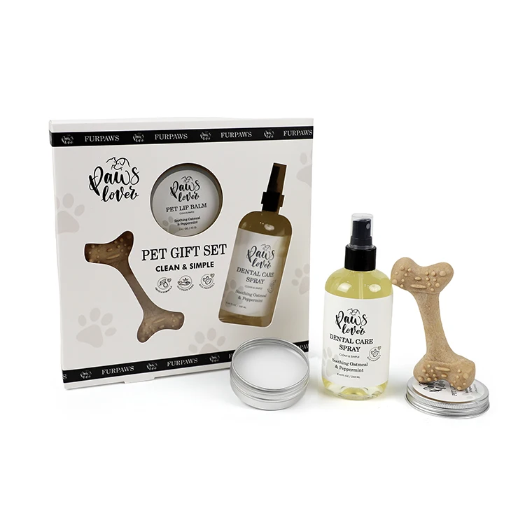 Private Label Pet Grooming Set Cleaning Dog and Cat Care Gift Set Pet Soothing Lip and Dental Care Products for Gift